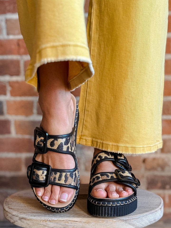 Jimenna Double Buckle Sandal, Leopard