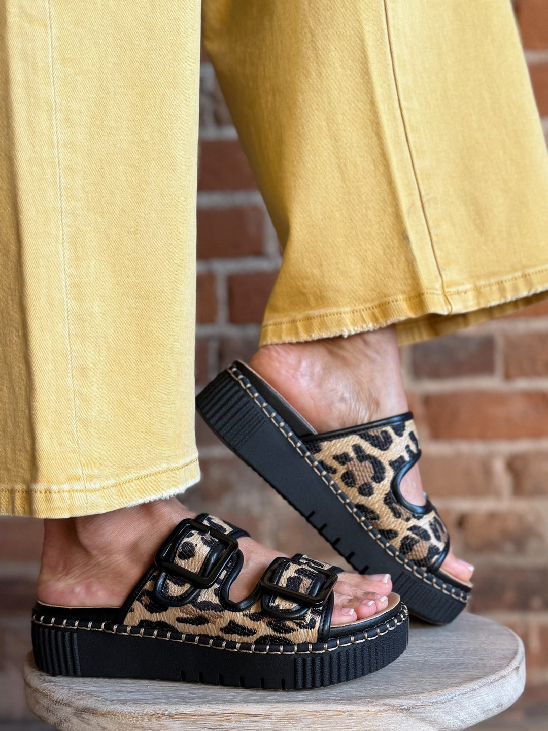 Jimenna Double Buckle Sandal, Leopard