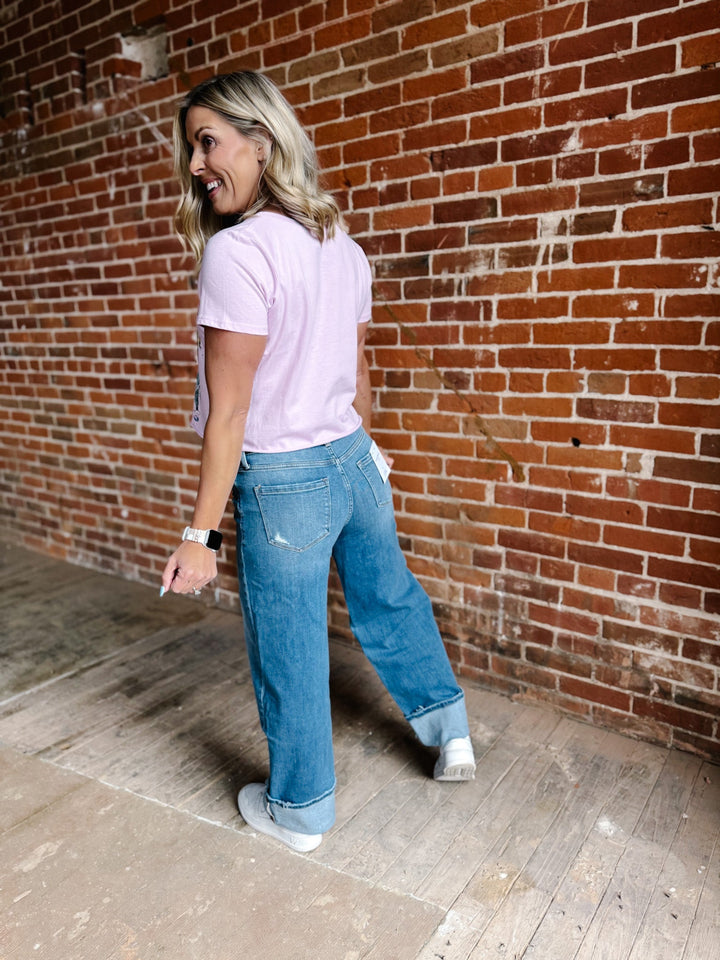 Joan Jett & The Blackhearts Wings Cropped Graphic Tee, Lilac