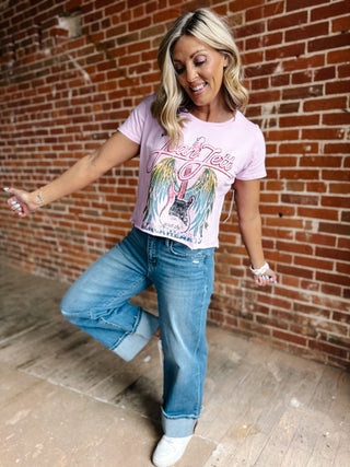 Joan Jett & The Blackhearts Wings Cropped Graphic Tee, Lilac