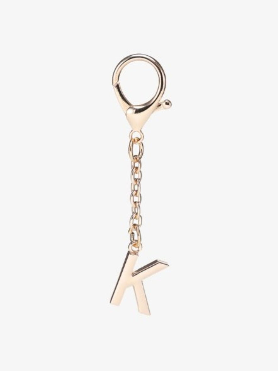 Gold Letter Bag Charms. K
