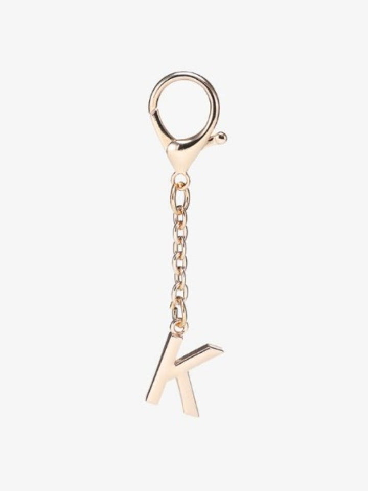 Gold Letter Bag Charms. K