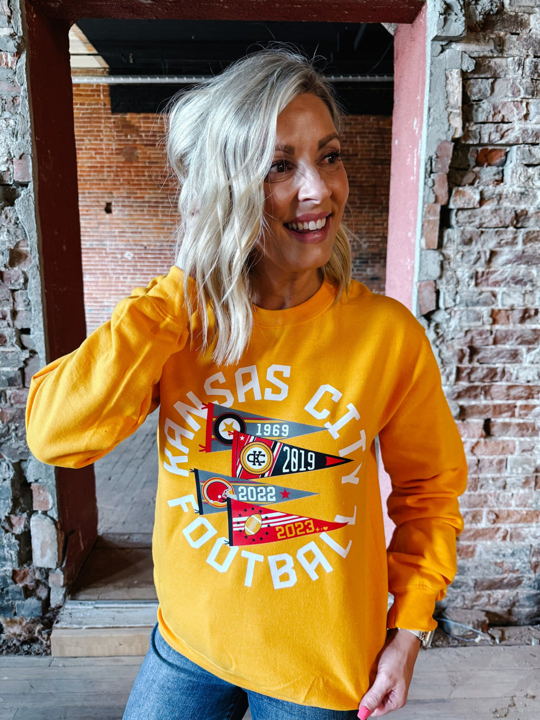 KC Champs Flag Sweatshirt, Mustard