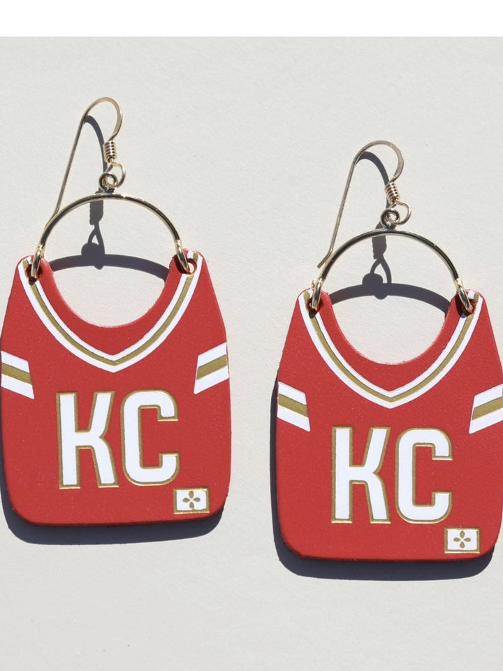 Kansas City Football Jersey Earrings, KC