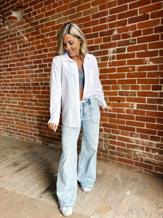 Kaia Classic Button Up, Off White