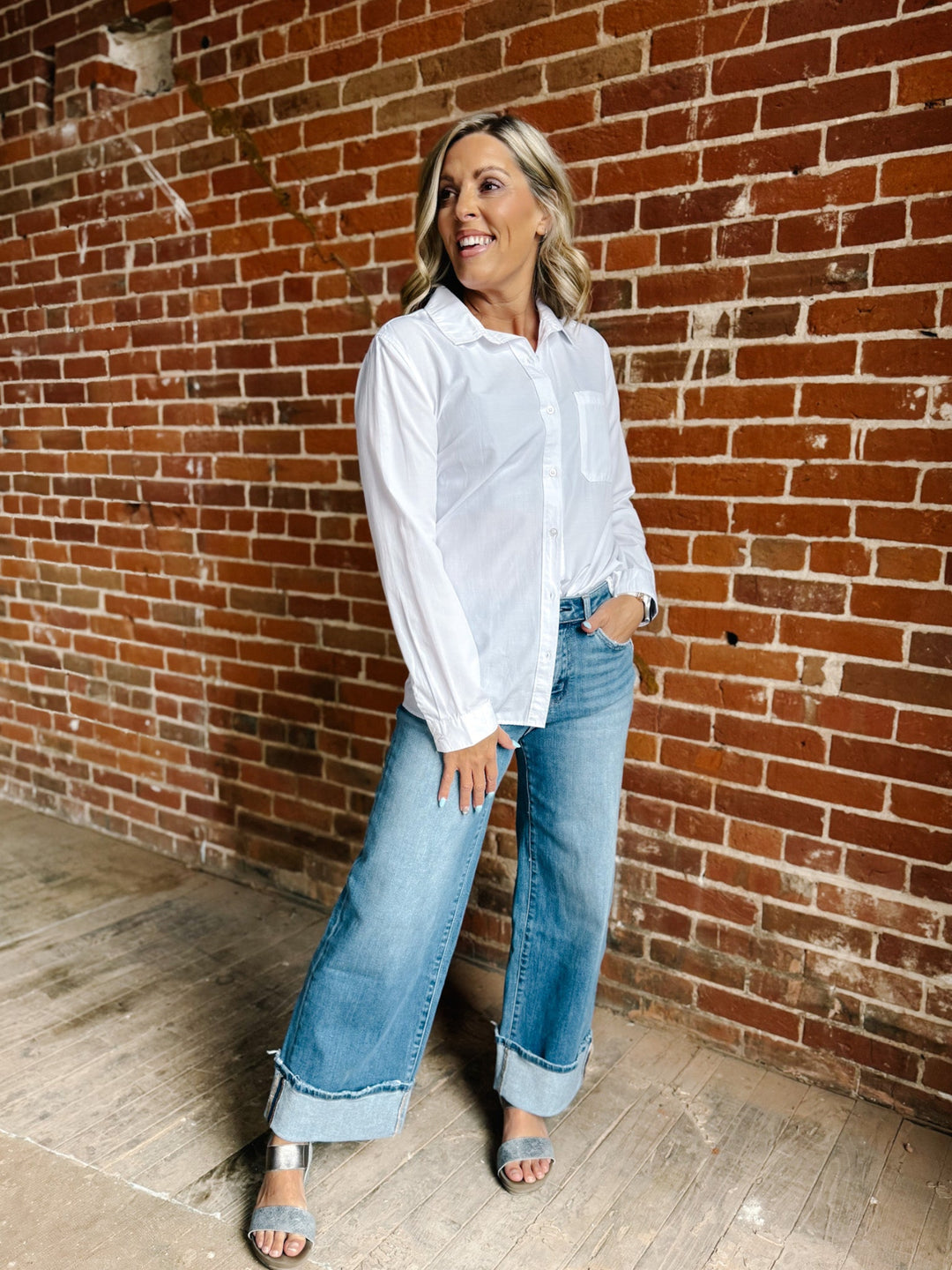 Kaia Classic Button Up, Off White