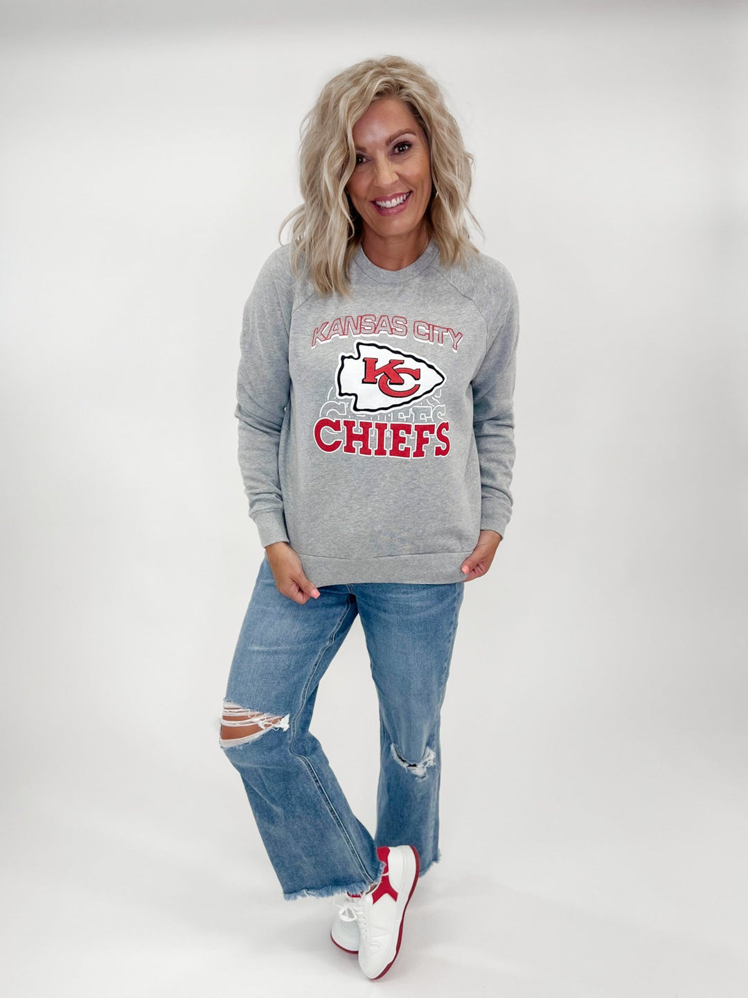 Kansas City Chiefs Repeat Women's Sweatshirt, Grey