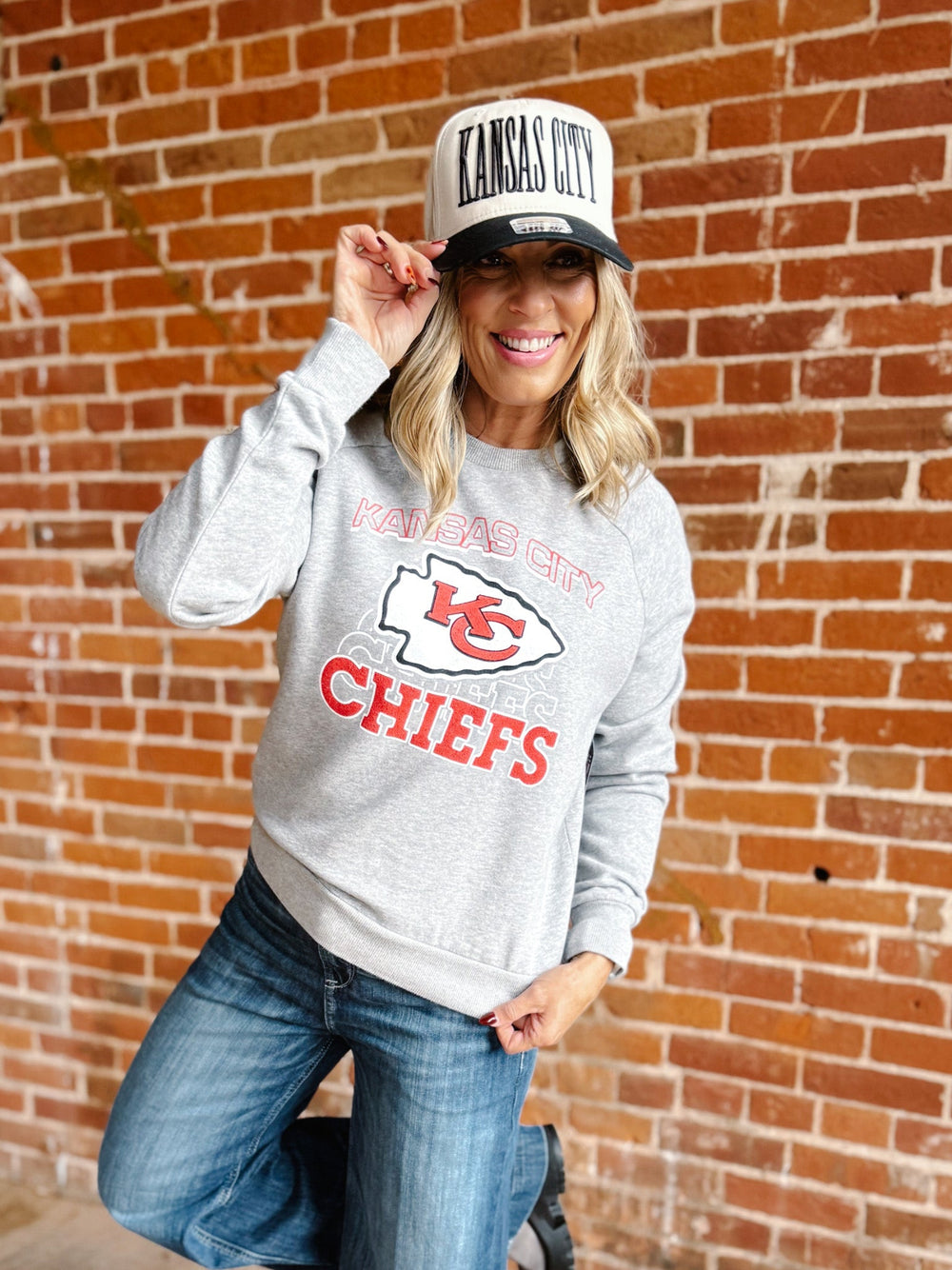 Kansas City Chiefs Repeat Women's Sweatshirt, Grey