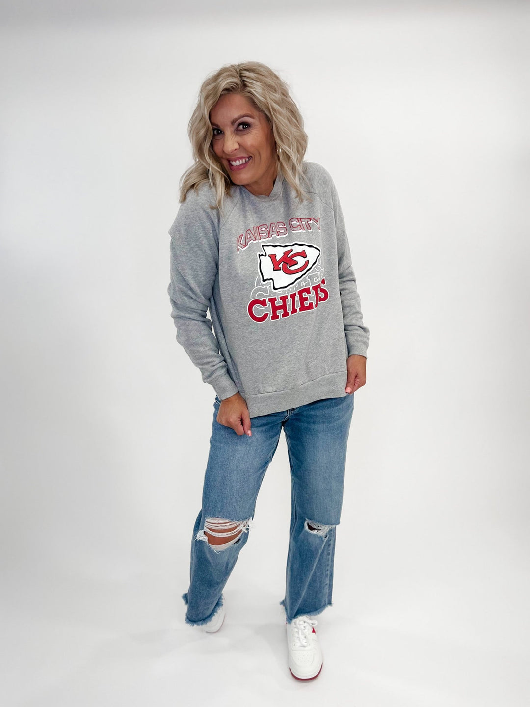 Kansas City Chiefs Repeat Women's Sweatshirt, Grey