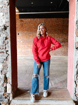 Kansas City Embossed Sweatshirt, Red