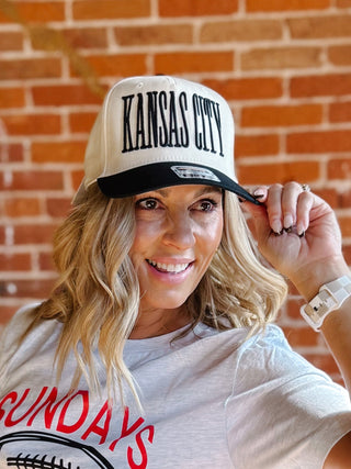 Kansas City Embroidered Canvas Baseball Cap, TanBlack