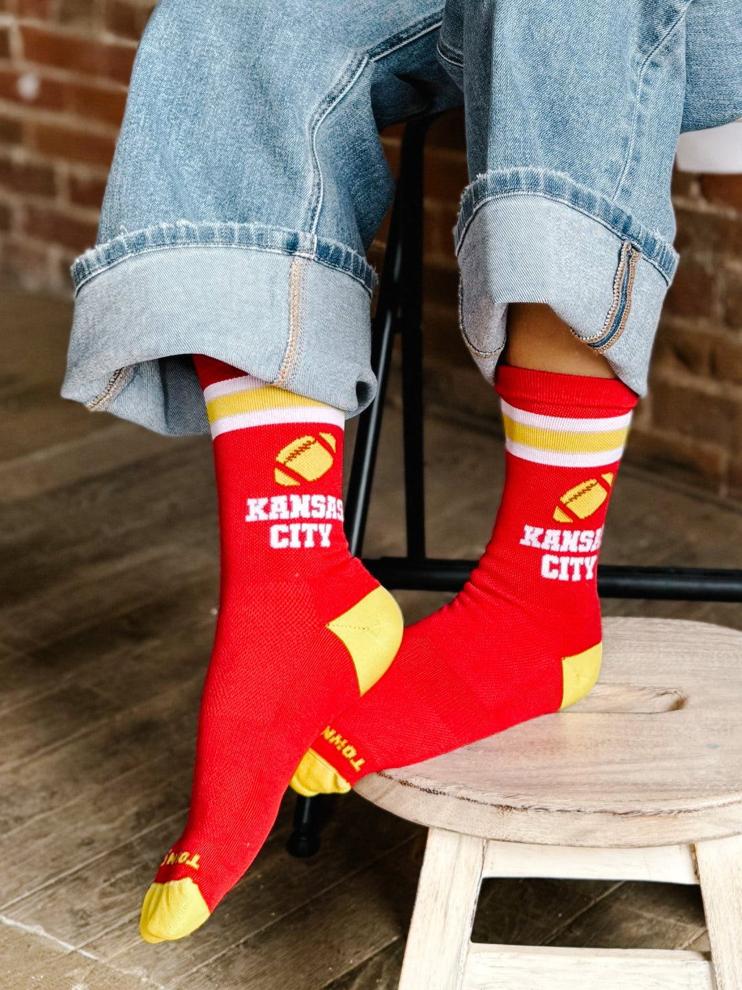 Kansas City Game Day Socks, Red & Gold