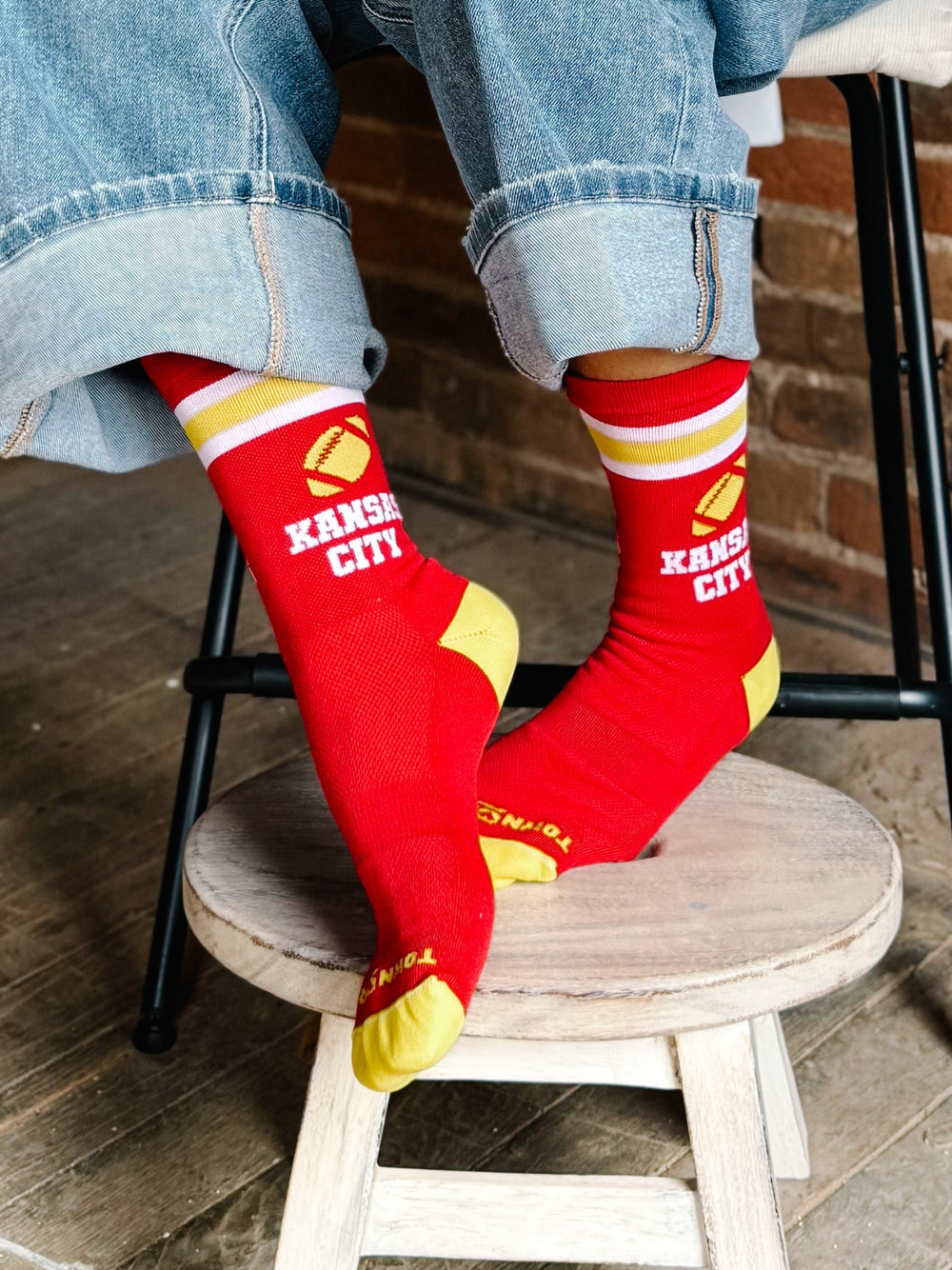 Kansas City Game Day Socks, Red & Gold