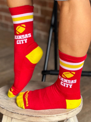 Kansas City Game Day Socks, Red & Gold