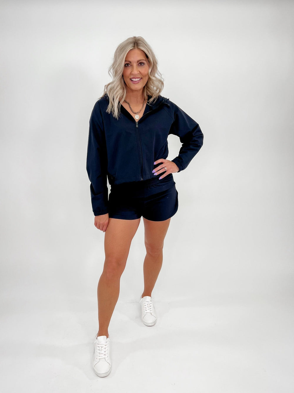Keeping Pace Cropped Active Jacket, Black