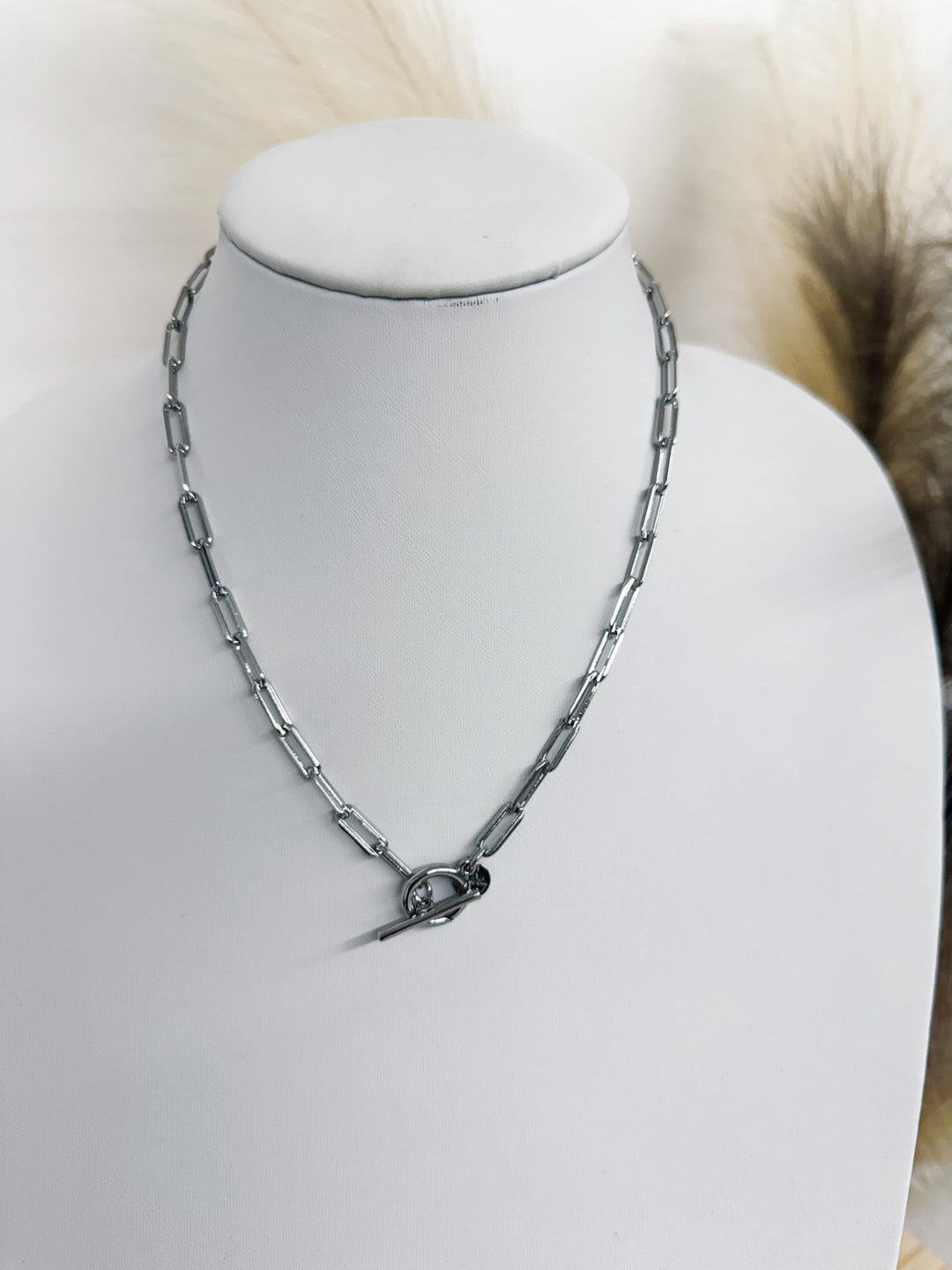 Keepsake Charm Bar Toggle Necklace , Silver