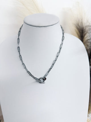 Keepsake Charm Bar Toggle Necklace , Silver