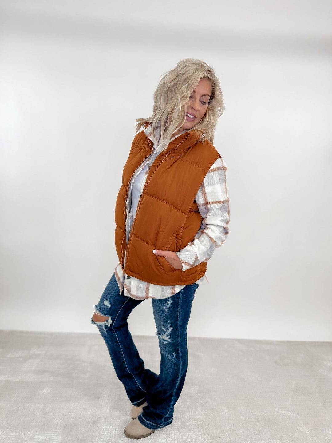 Kelsey Puffer Vest, Amber