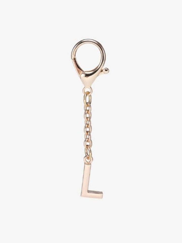 Gold Letter Bag Charms. L