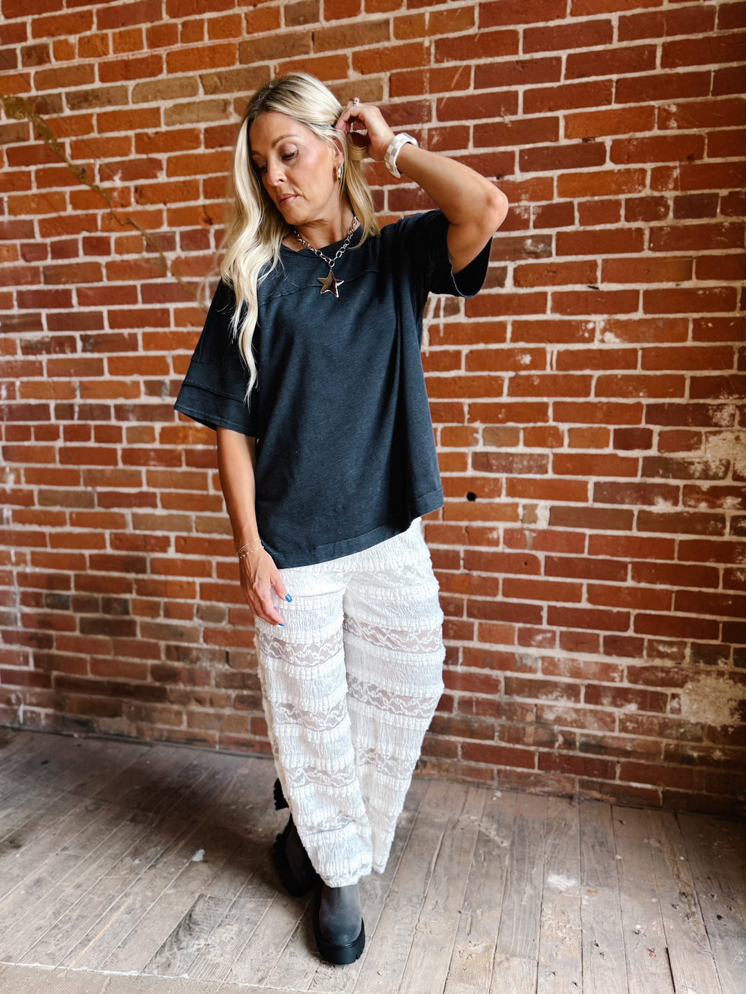 Lace &amp; Grace Wide Leg Pants