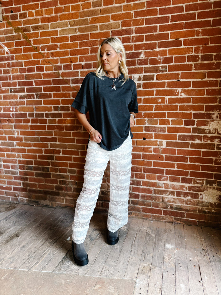 Lace &amp; Grace Wide Leg Pants