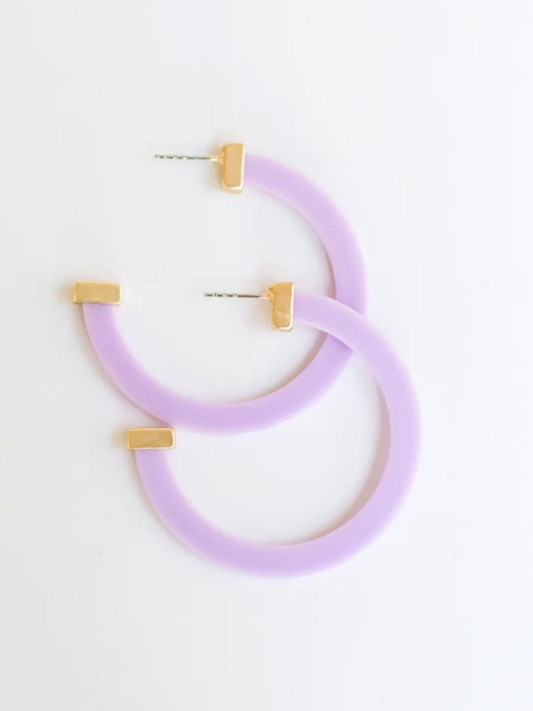 Large Acrylic Hoop Earring, Lilac