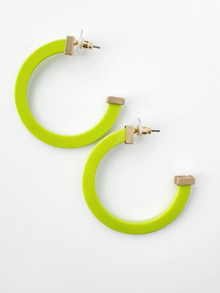Large Acrylic Hoop Earring, Lime
