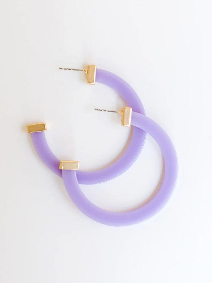 Large Acrylic Hoop Earring, Violet