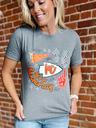 Let's Go Kansas City Collage Graphic Tee, Deep Heather