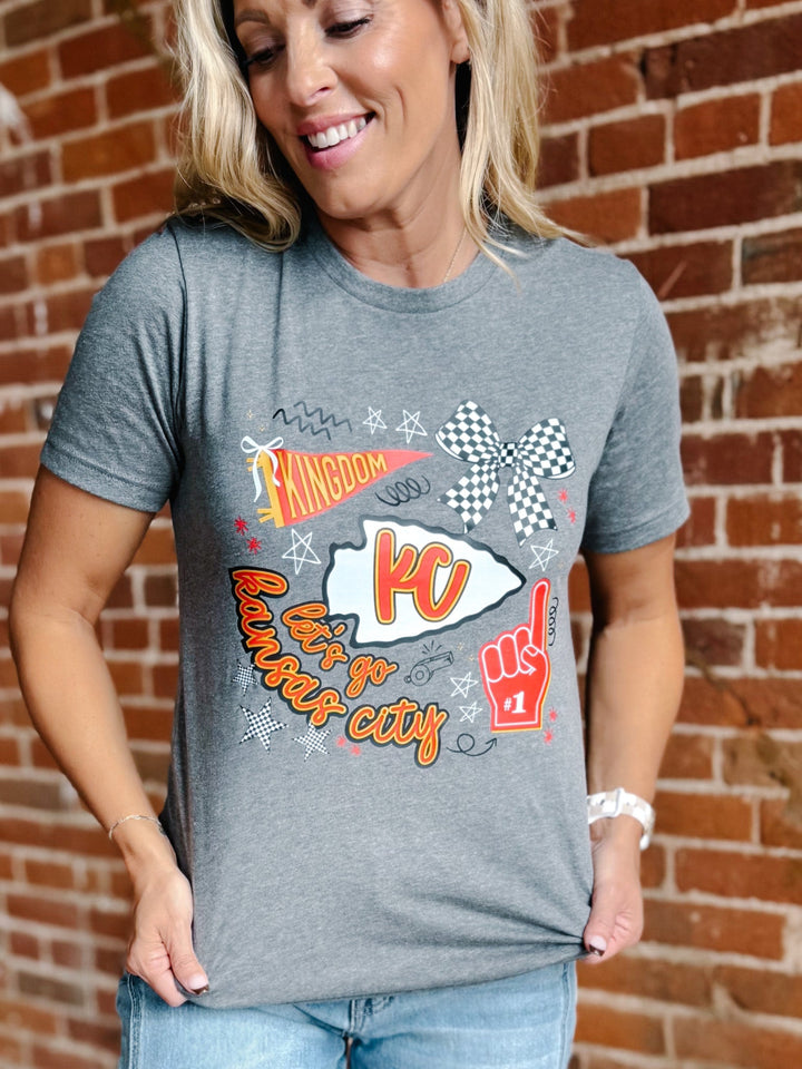 Let's Go Kansas City Collage Graphic Tee, Deep Heather
