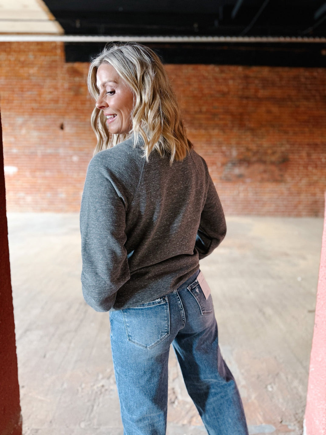 Let's Go Red Daisy Helmet Sweatshirt, Grey Triblend