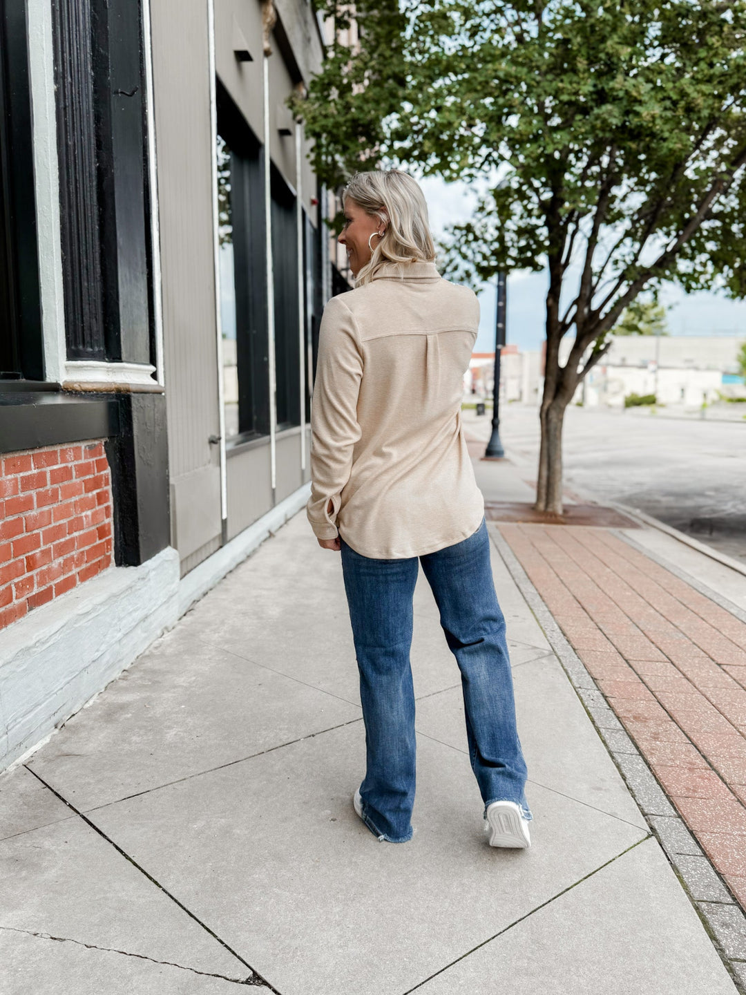 Lewis Button Up, Iced Coffee Striped