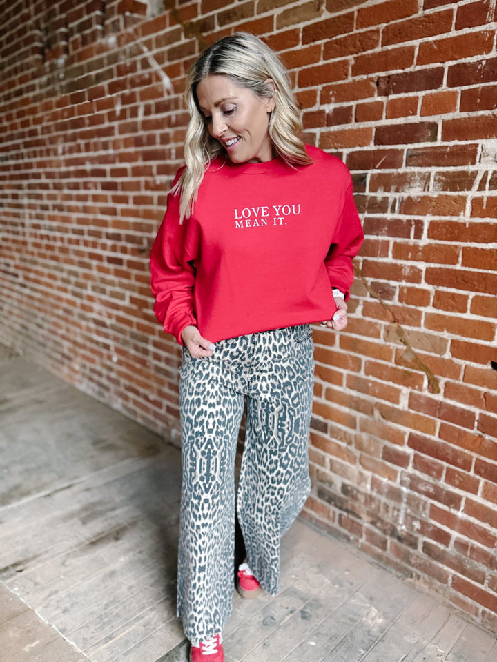 Love You Mean It Sweatshirt, Red