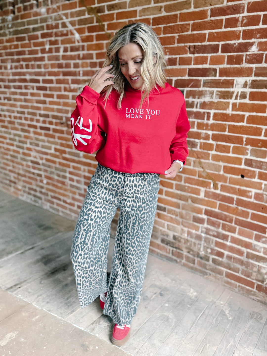 Love You Mean It Sweatshirt, Red