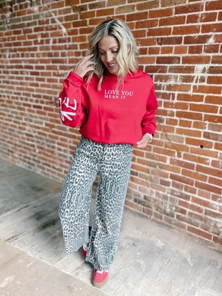 Love You Mean It Sweatshirt, Red