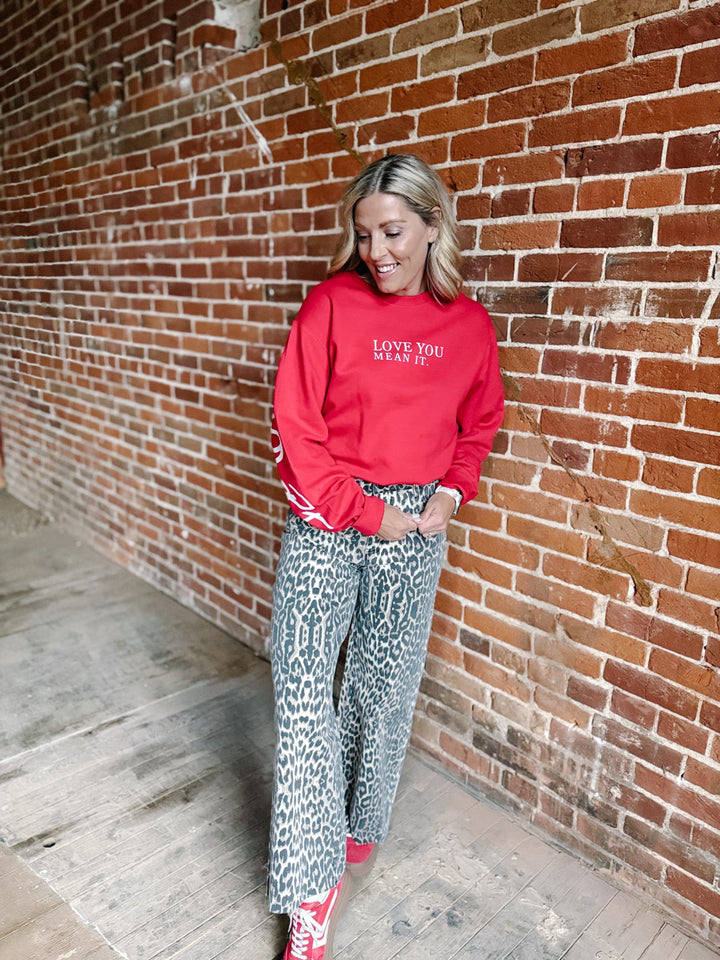 Love You Mean It Sweatshirt, Red