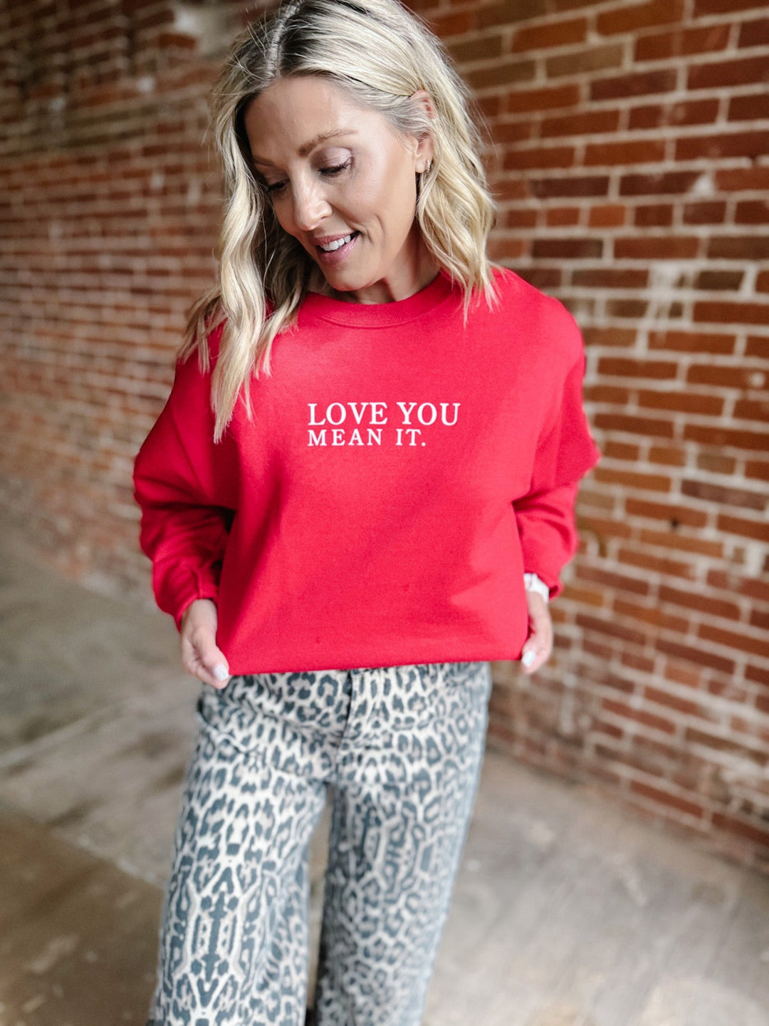 Love You Mean It Sweatshirt, Red