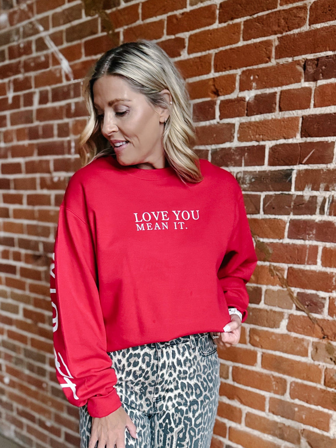 Love You Mean It Sweatshirt, Red