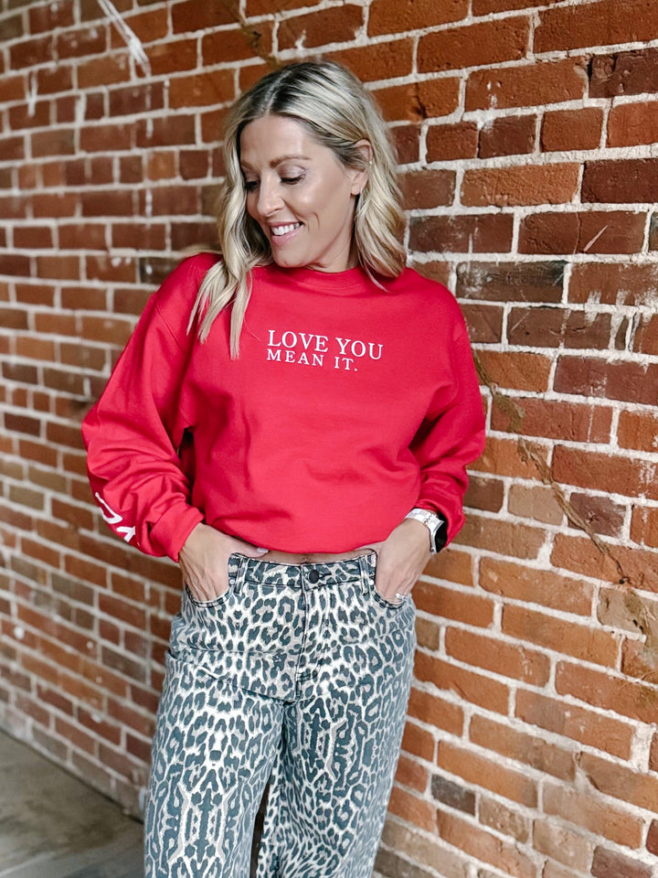 Love You Mean It Sweatshirt, Red