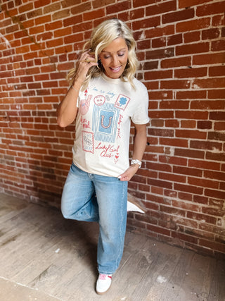 Lucky Girl Club Graphic Tee, Ivory
