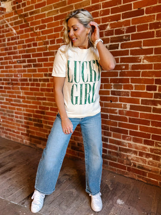 Lucky Girl Graphic Tee, Ivory