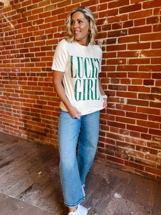 Lucky Girl Graphic Tee, Ivory
