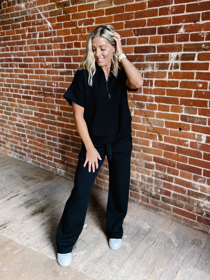 Luxe Breeze Scuba Top, Black