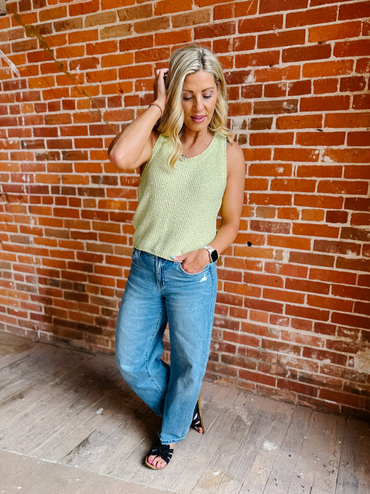 Main Squeeze Knit Tank, Lime