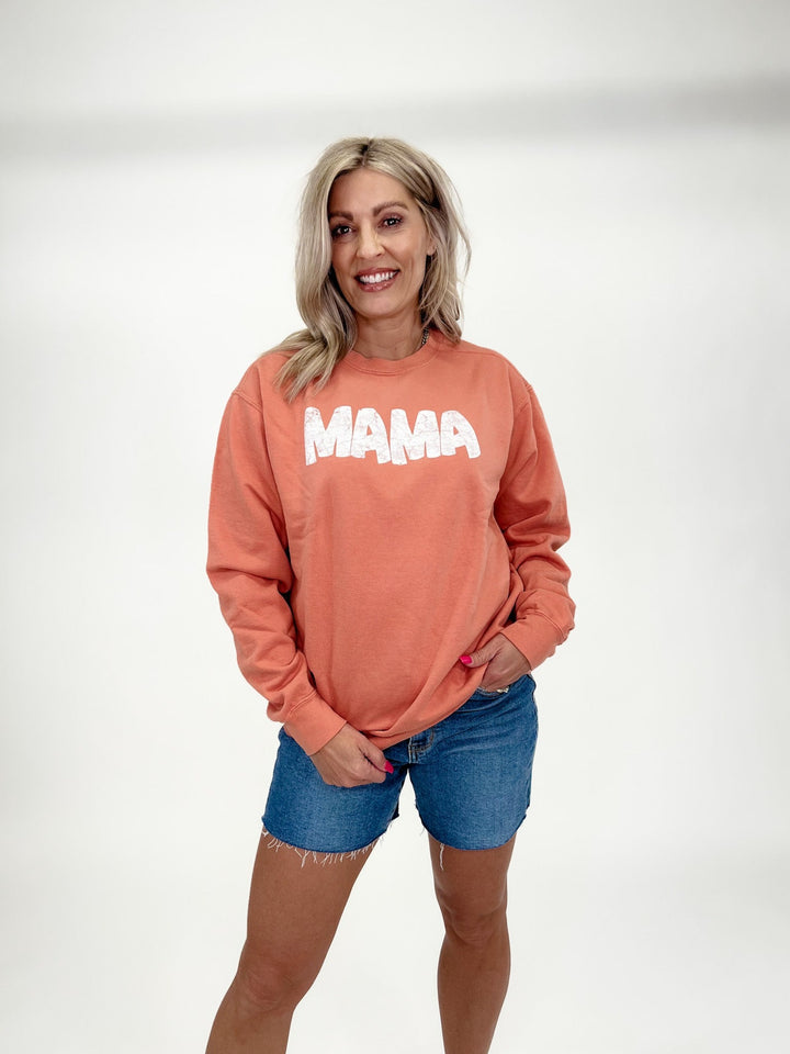 Mama Garment Dyed Sweatshirt, Terracotta