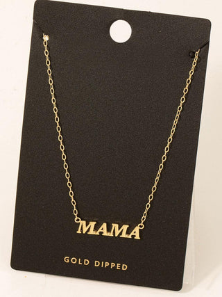 Gold Dipped Blocked Mama Necklace