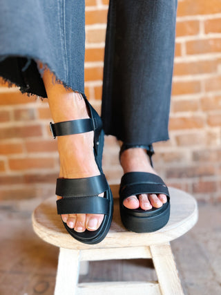 Maya Platform Sandals, Black