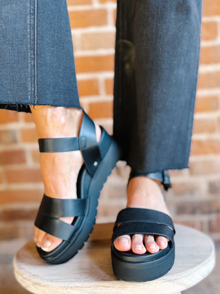 Maya Platform Sandals, Black