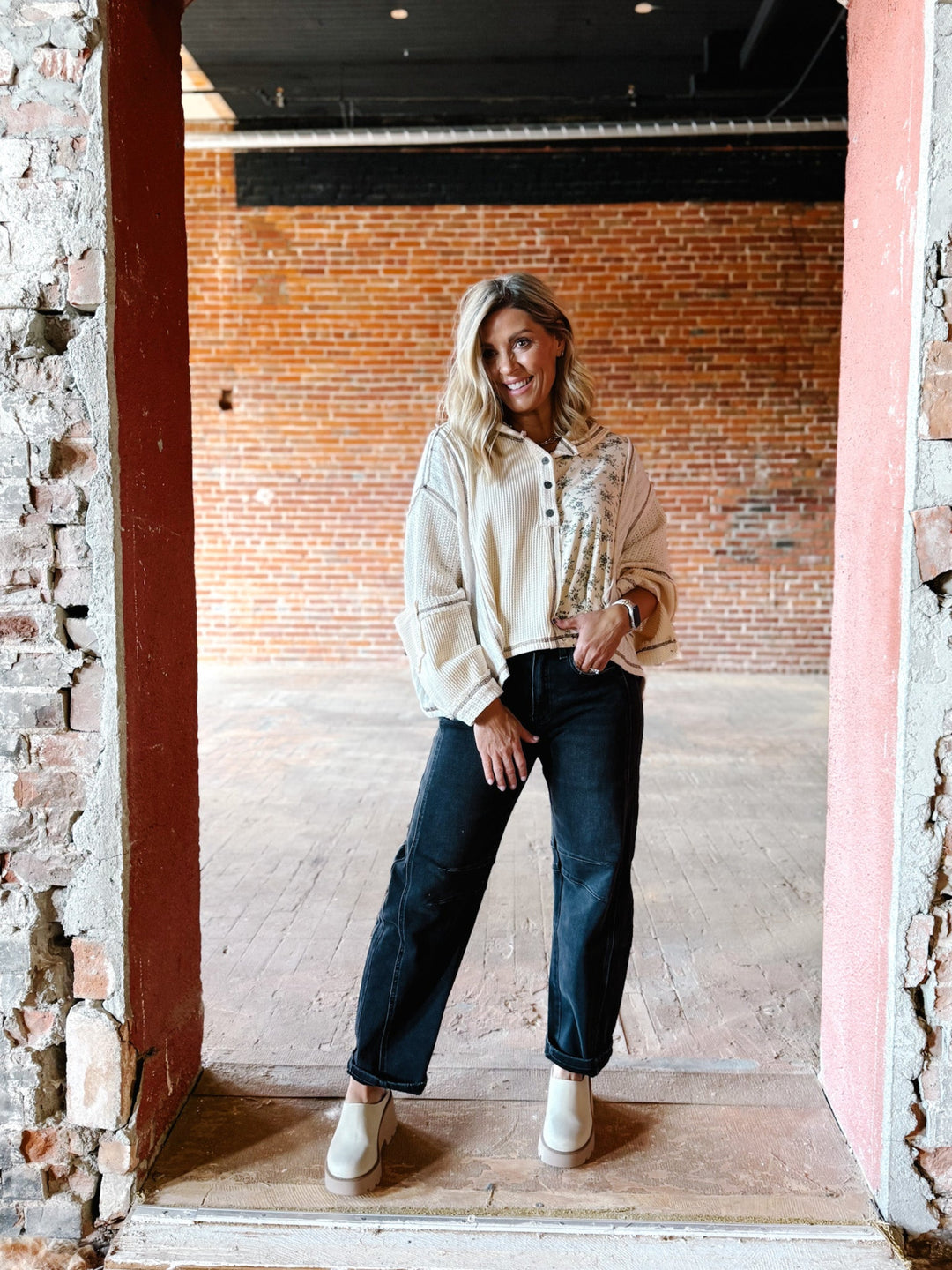 Meadow Mix Thermal Hoodie, Cream