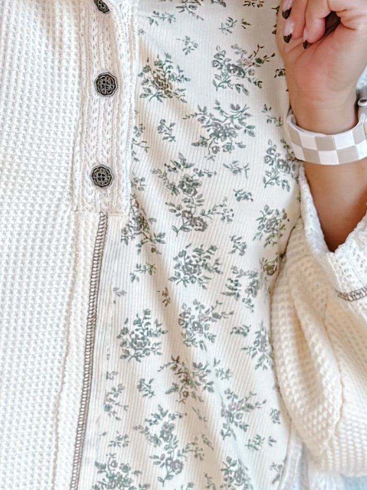 Meadow Mix Thermal Hoodie, Cream